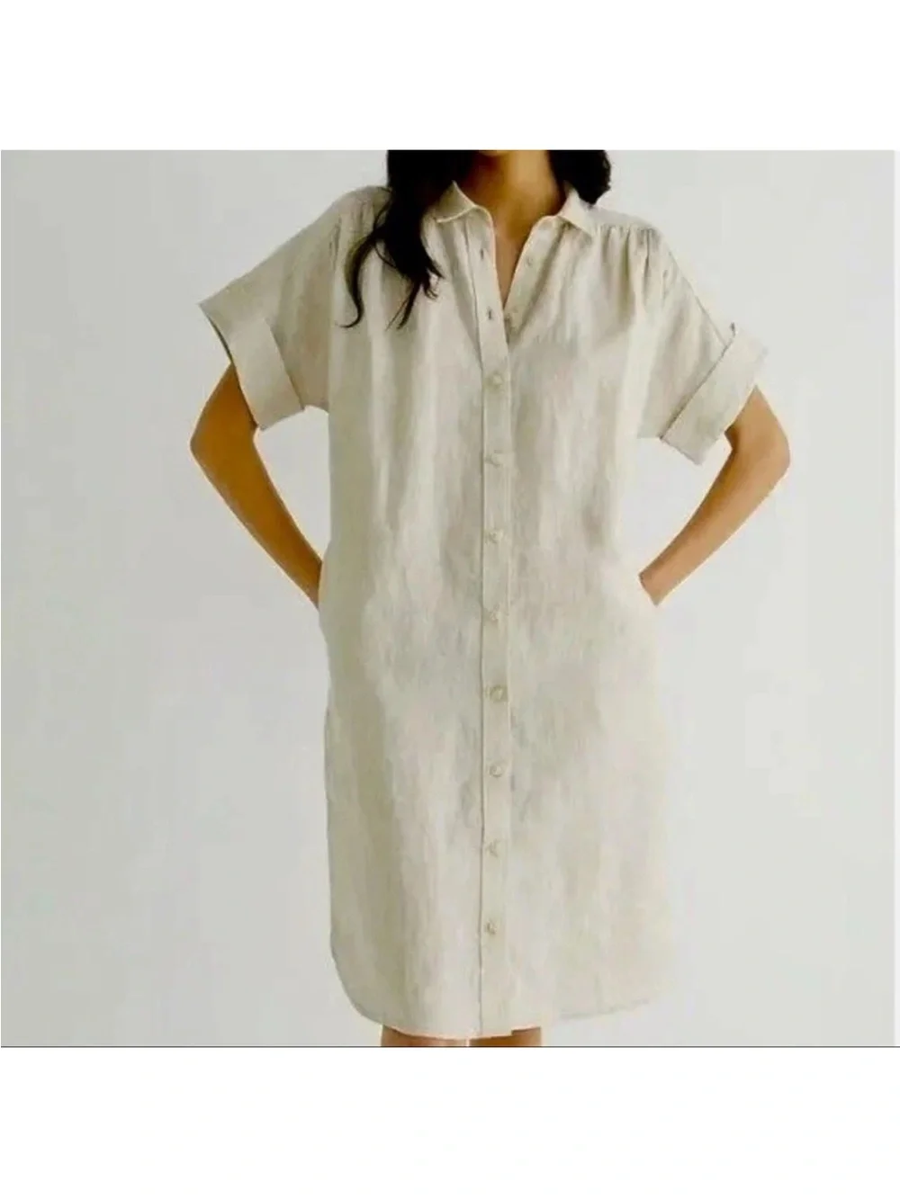 J. Crew Baird McNutt Irish linen shirt dress M